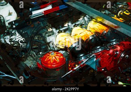 Abstrakte Motorendarstellung Stockfoto