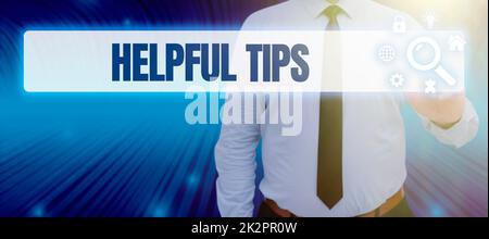 Handschrift Text hilfreiche Tipps. Konzeptionelle Foto fragen Sie einen Experten Lösungen Tipps Consulting Warnung Stockfoto