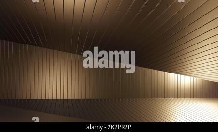 Grunge Zimmer mit städtischen goldenen Hintergrund. 3D Rendern Stockfoto