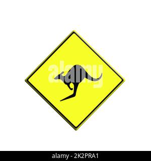 Straßenschild „Känguru Überqueren“ Stockfoto