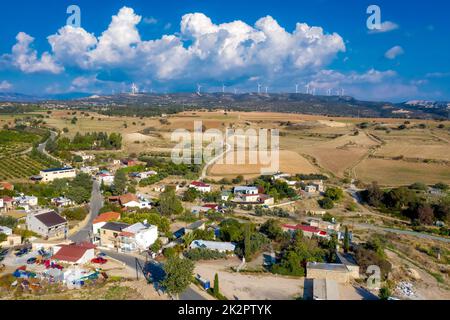 Blick auf das Dorf Kouklia. Paphos District, Zypern Stockfoto