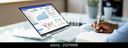 Datenanalyst mit Data Analytics KPI Stockfoto