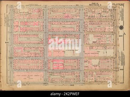 Kartografisch, Karten. 1927. Lionel Pincus und Prinzessin Firyal Map Division. Immobilien , New York (Bundesstaat) , New York, Manhattan (New York, N.Y.) Platte 107, Teil von Abschnitt 5: Begrenzt durch E. 71. Street, York Avenue, E. 65. Street und Third Avenue Stockfoto