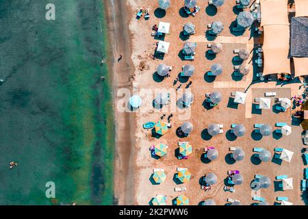 Ansicht von oben von Alaminos Strand. Bezirk Larnaca, Zypern Stockfoto