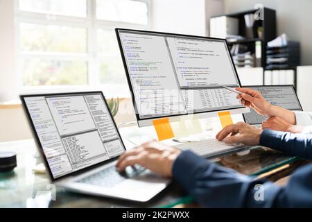 Agile Pair-Programmierung Und Extreme Coding Stockfoto