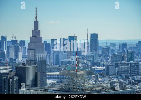 Skyline von Tokio von der Aussichtsplattform des Tokyo aus gesehen Metropolitan Government Building Stockfoto