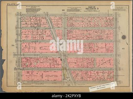 Kartografisch, Karten. 1925. Lionel Pincus und Prinzessin Firyal Map Division. Immobilien , New York (Bundesstaat) , New York, Manhattan (New York, N.Y.) Platte 60, Teil von Abschnitt 3: Begrenzt durch W. 37. Street, Fifth Avenue, W. 32. Street und Seventh Avenue Stockfoto