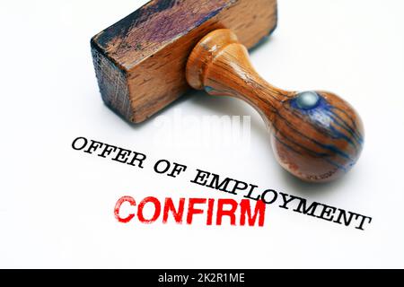 Angebot von Arbeitsplätzen Stockfoto