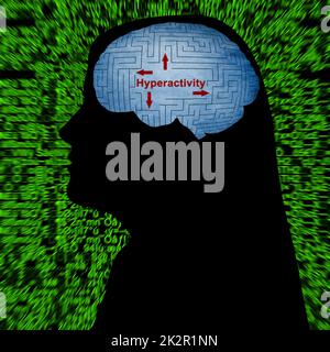 Hyperaktivität Gedankenkontrolle Stockfoto