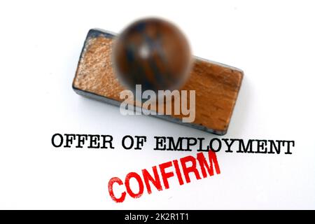 Angebot von Arbeitsplätzen Stockfoto