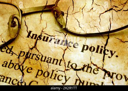 Versicherung-Grunge-Konzept Stockfoto