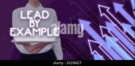 Inspiration, die Zeichen zeigt, dass es Zeit zum Erfolg gibt. Konzeptionelles Foto Mentorführer sein Befolgen Sie die Regeln Geben Sie Beispiele Coach Stockfoto