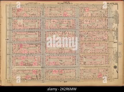 Kartografisch, Karten. 1927. Lionel Pincus und Prinzessin Firyal Map Division. Immobilien , New York (Bundesstaat) , New York, Manhattan (New York, N.Y.) Platte 111, Teil von Abschnitt 5: Begrenzt durch E. 77. Street, York Avenue, E. 71. Street und Third Avenue Stockfoto