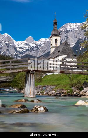 St. Sebastian Kirche in Ramsau bei Berchtesgaden, Bayern, Deutschland Stockfoto