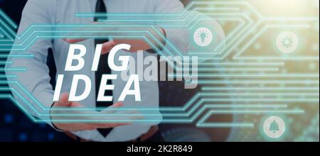 Schreiben, Text anzeigen große Idee. Internet-Konzept mit großen kreativen Innovationslösung oder Denkweise Stockfoto