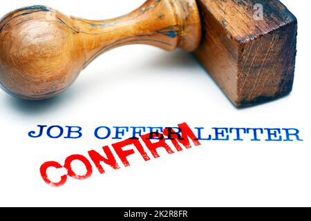Jobangebot Brief Stockfoto