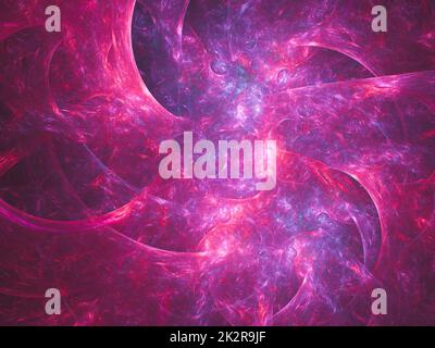 Abstrakter fraktaler Kunsthintergrund, der auf Astronomie und Nebel hindeutet. Computergenerierte Fraktaldarstellung eines Kunstnebels. Stockfoto