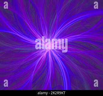 Abstrakter fraktaler Kunsthintergrund, der auf Astronomie und Nebel hindeutet. Computergenerierte Fraktaldarstellung eines Kunstnebels. Stockfoto