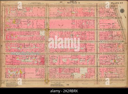 Kartografisch, Karten. 1921 - 1923. Lionel Pincus und Princess Firyal Map Division. Immobilien , New York (Bundesstaat) , New York, Manhattan (New York, N.Y.) Tafel 43: Begrenzt durch W. 20. Street, E. 20. Street, Broadway, Union Square, E. 14. Street, W. 14. Street und Seventh Avenue Stockfoto