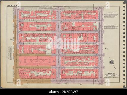 Kartografisch, Karten. 1955 - 1956. Lionel Pincus und Princess Firyal Map Division. Immobilien , New York (Bundesstaat) , New York (N.Y.), Manhattan (New York, N.Y.) Tafel 42, Teil von Abschnitt 3: Begrenzt durch W. 20. Street, Seventh Avenue, W. 14. Street und Ninth Avenue. Stockfoto