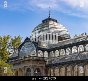 El Retiro Park - Palacio de Cristal Stockfoto