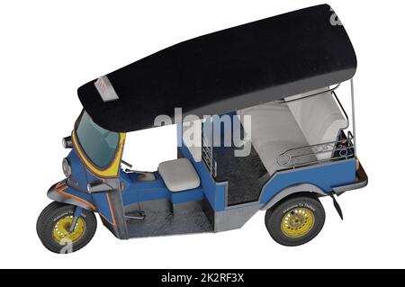 3D Abbildung. Perspektivische Ansicht . Thailand drei Rad nativen Taxi, Thailand Tuk Tuk, Asien, Bangkok, Konzept THAILAND REISEN Stockfoto