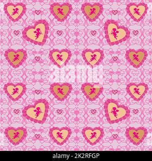 Nahtlose Hintergrund aus der Herzen für Valentines Tag Stockfoto