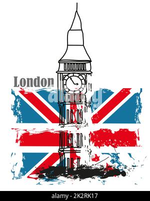 Grunge Banner - ich liebe London Stockfoto