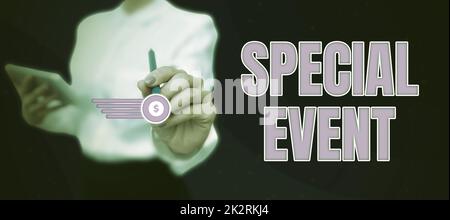 Handschrift Text Special Event. Konzeptionelle Fotofunktion, um Geld für Non-Profit zu generieren, eine überfüllte Gelegenheit Stockfoto