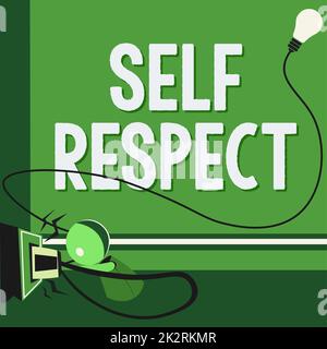 Schild mit der Anzeige „Selbstachtung“. Business Showcase Stolz und Selbstvertrauen stehen für sich selbst Stockfoto