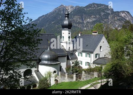 Deutschland, Bayern, Oberbayern, Garmisch-Partenkirchen, Pilgerkirche St. Anton, Wetterstein, Kramer Stockfoto