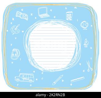 Zurück zu Schule-pen Sketch card Stockfoto