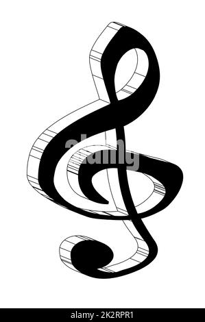 Treble Clef in 3D Stockfoto