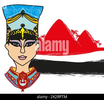 Ägyptische Königin-abstrakten Banner Stockfoto