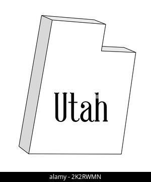 Utah 3D Karte Stockfoto