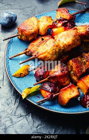 Schaschlik in Pflaumenmarinade Stockfoto