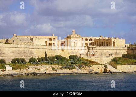 Fort Manoel Blick von Valletta, Malta Island Stockfoto