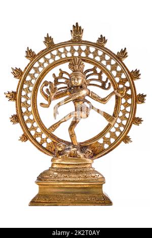 Statue von Shiva Nataraja - Herr des Tanzes isoliert Stockfoto