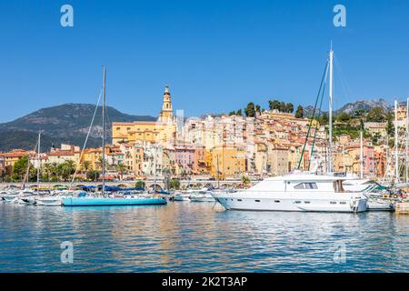 Menton an der französischen Riviera, genannt Coast Azur, liegt im Süden Frankreichs Stockfoto