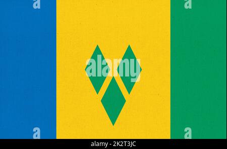 Fahne St. Vincent und die Grenadinen. Karibisches Land Stockfoto