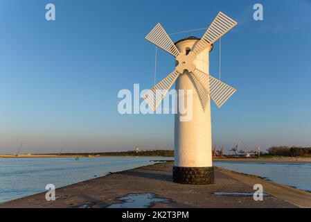 Stawa Mlyny, ein offizielles Symbol von Swinoujscie bei Sonnenuntergang Stockfoto