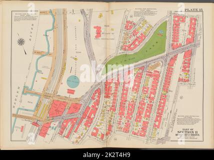 Kartografisch, Karten. 1938. Lionel Pincus und Prinzessin Firyal Map Division. Bronx (New York, New York) , Maps, Immobilien , New York (Bundesstaat) , New York (N.Y.) Doppelseitiges Schild Nr. 15, Teil von Abschnitt 11, Borough of the Bronx: Begrenzt durch Landing Road, Webb Avenue, W. 188. Street, Grand Avenue, W. 184. Street, Aqueduct Avenue East, W. 183. Street, Sedgwick Avenue, W. 182. Street, Cedar Avenue, W. Fordham Road und (Harlem River) Exterior Street Stockfoto