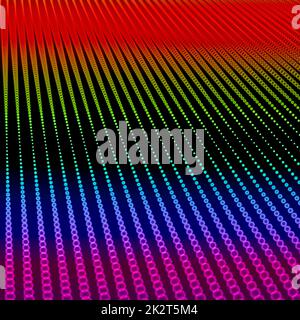 Abstrakter Regenbogenhintergrund mit welligen Bokeh-Punkten Stockfoto