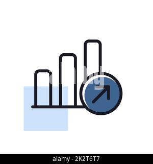 Symbol für den Umriss des Wachstumsdiagramms. Finanzzeichen Stockfoto