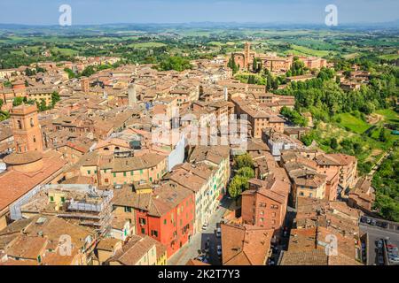 Siena mittelalterliches ols Stadtbild von oben, Toskana, Italien Stockfoto