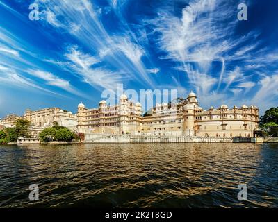 Stadtschloss, Udaipus, Rajasthan Stockfoto