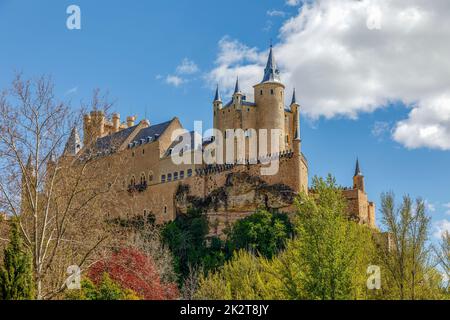 Die berühmten Alcazar von Segovia, Castilla y Leon, Spanien Stockfoto