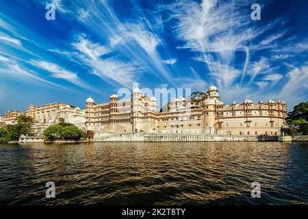 Stadtschloss, Udaipus, Rajasthan Stockfoto