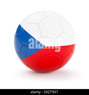 Fußball-Fußball-Ball mit Tschechien Flagge Stockfoto