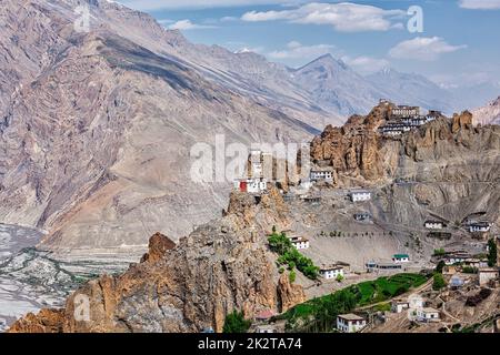 Buddhistisches Dhankar Gompa-Kloster im Himalaya Stockfoto